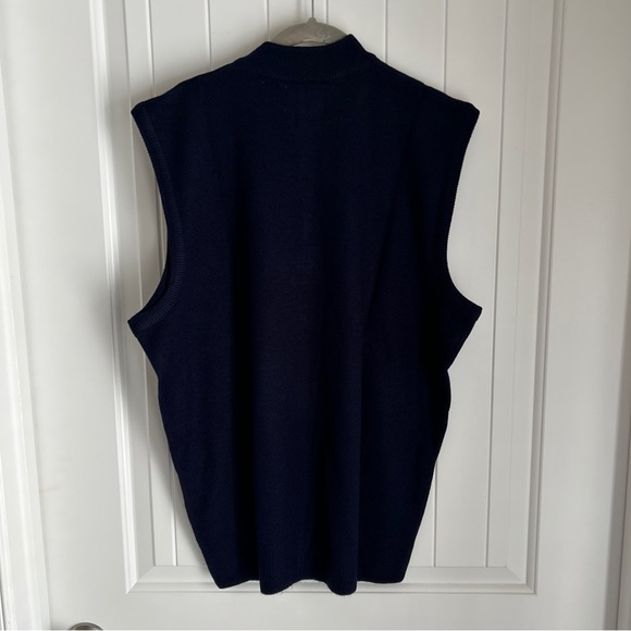NWT Pennington & Bailes Mock Neck Quarter Zip Sweater Vest - Navy Blue - Large - Picture 7 of 7